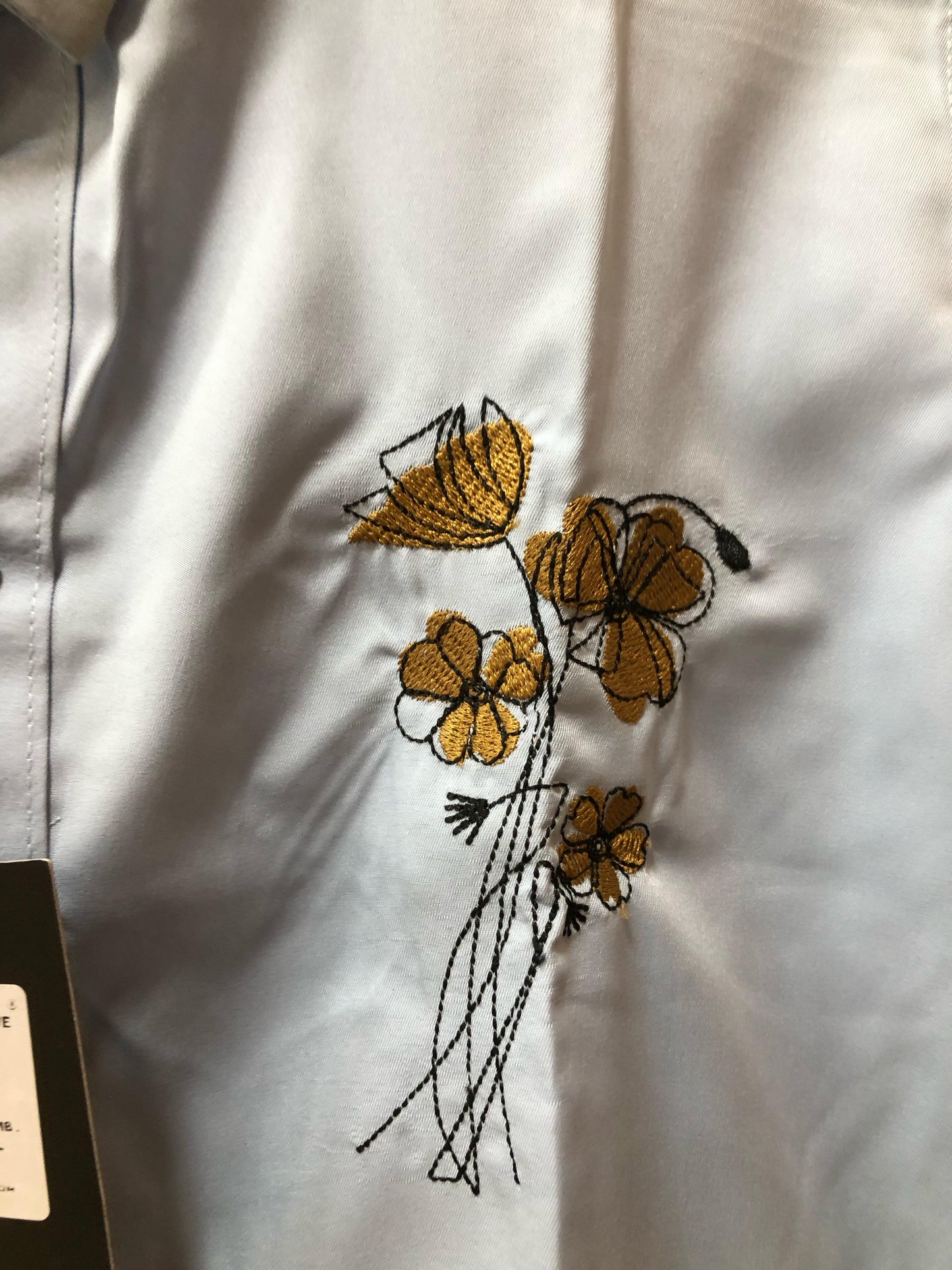 NX Sky Blue Floral Embroidered Cotton Shirt – Full Sleeve