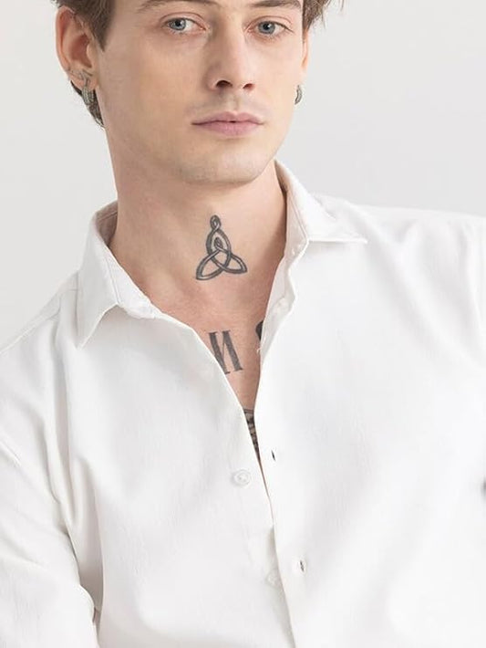 Men's Cotton Casual Solid Plain