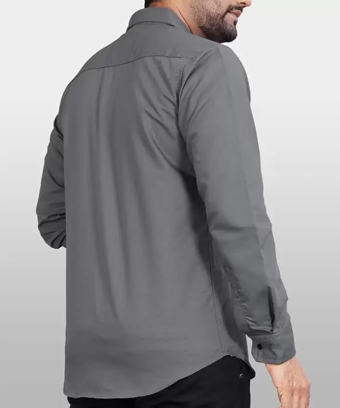 NX Men's Regular Fit Solid Soft Touch Cotton Casual Shirt
