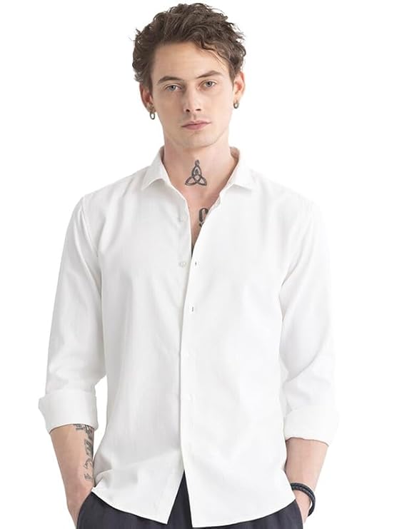 Men's Cotton Casual Solid Plain