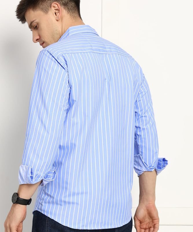 Men's Cotton Casual Wear Striped Regular Fit Shirt