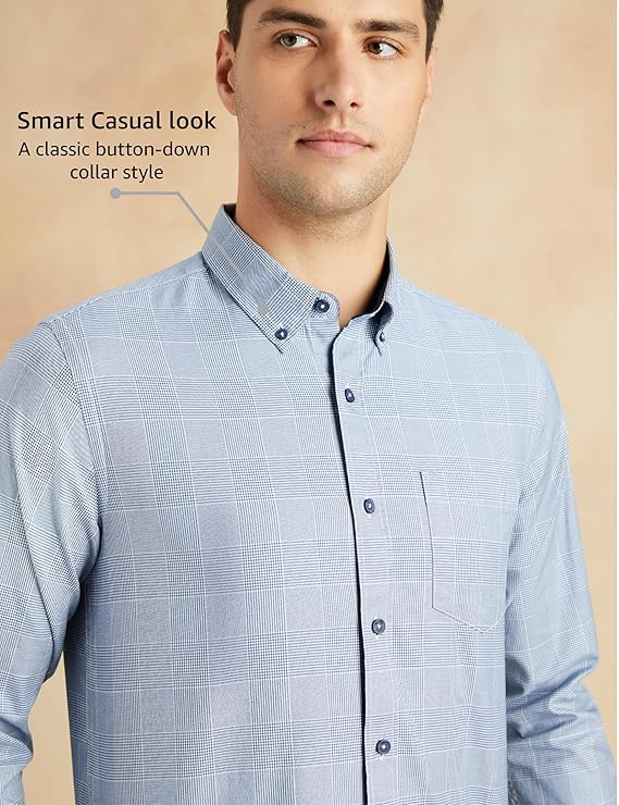 Men's Stylish Checkered Casual Shirt - Regular Fit | Full Sleeve | Pure Cotton | Smart Casual Wear