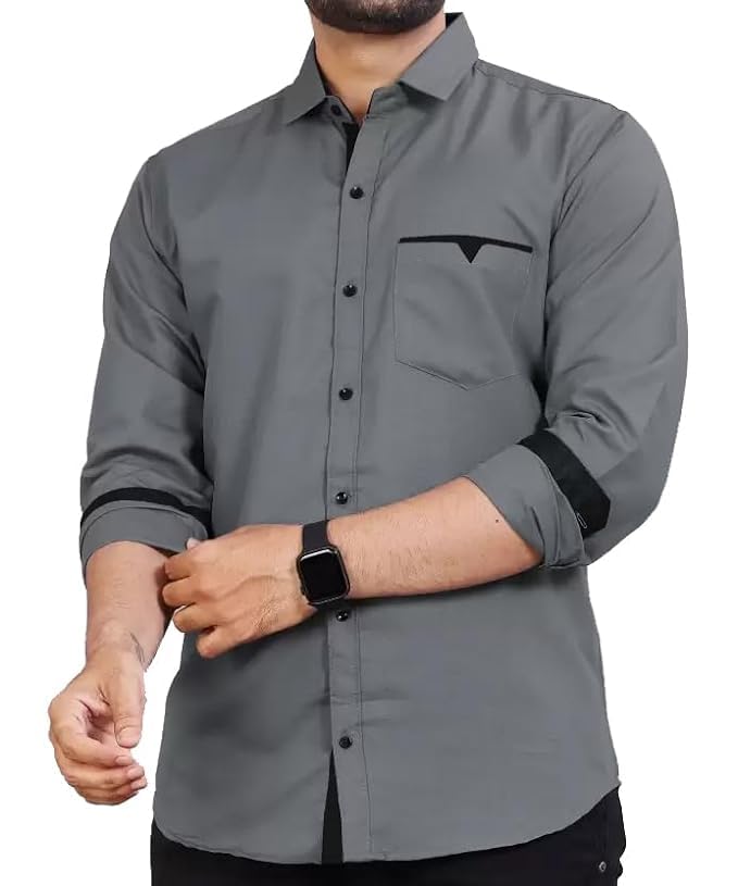 NX  Men's Regular Fit Solid Soft Touch Cotton Casual Shirt
